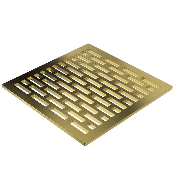 Newport Brass 6" Square Shower Drain in Satin Brass (Pvd) 233-606-04 - main